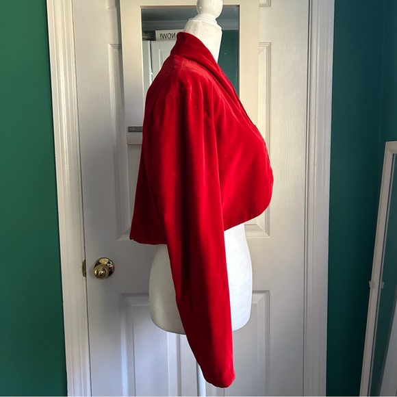 Red Velvet Bolero Jacket small - Picture 3 of 6